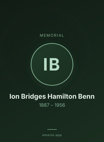 Memorial portrait of Ion Bridges Hamilton Benn