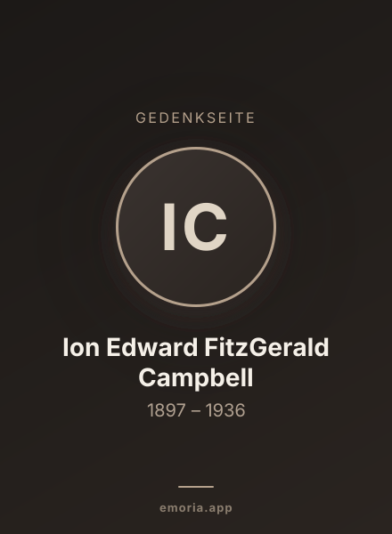 Gedenkportrait von Ion Edward FitzGerald Campbell