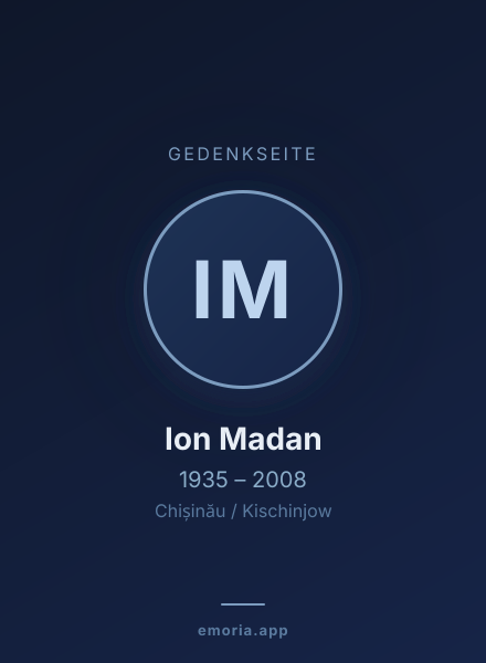 Gedenkportrait von Ion Madan