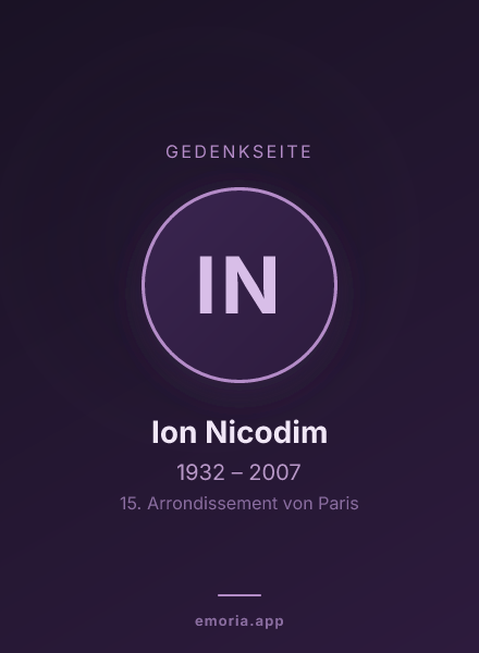 Gedenkportrait von Ion Nicodim