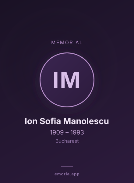 Memorial portrait of Ion Sofia Manolescu