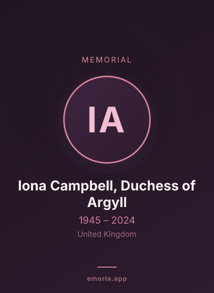 Memorial portrait of Iona Campbell, Duchess of Argyll