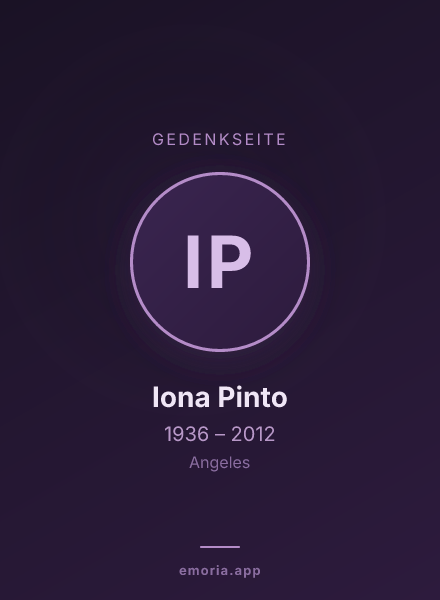 Gedenkportrait von Iona Pinto