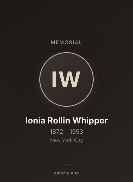 Memorial portrait of Ionia Rollin Whipper