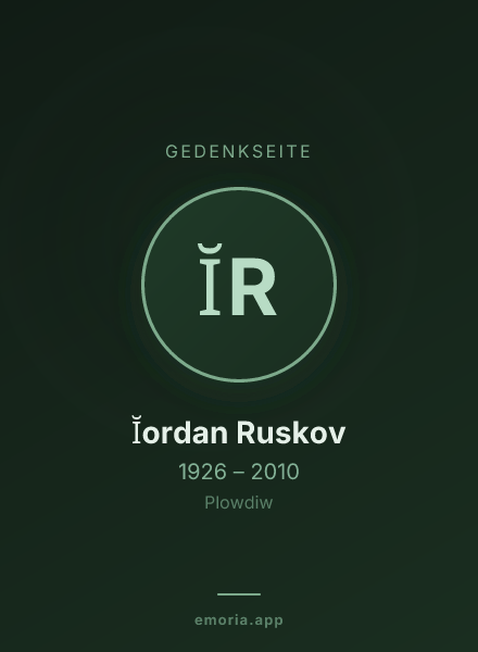 Gedenkportrait von Ĭordan Ruskov