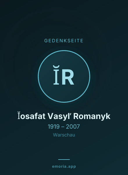 Gedenkportrait von Ĭosafat Vasylʹ Romanyk