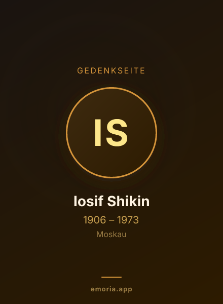 Gedenkportrait von Iosif Shikin