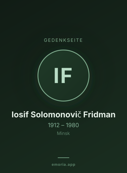 Gedenkportrait von Iosif Solomonovič Fridman