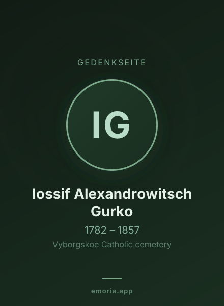 Gedenkportrait von Iossif Alexandrowitsch Gurko