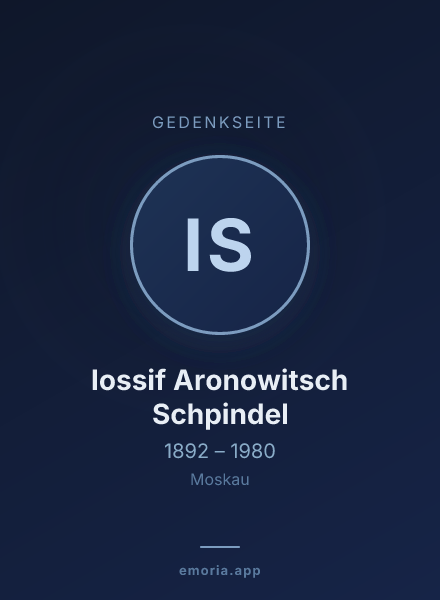 Gedenkportrait von Iossif Aronowitsch Schpindel