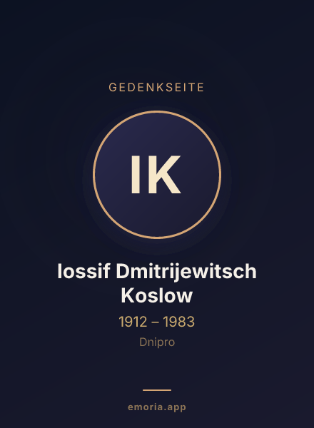 Gedenkportrait von Iossif Dmitrijewitsch Koslow