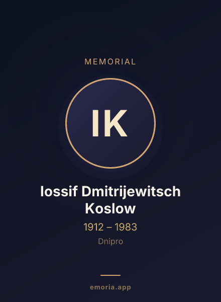 Memorial portrait of Iossif Dmitrijewitsch Koslow