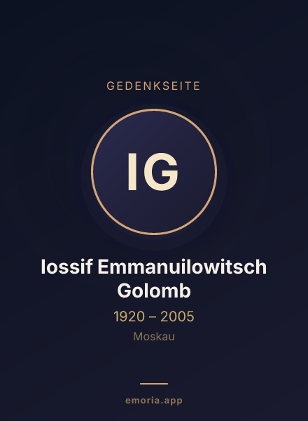 Gedenkportrait von Iossif Emmanuilowitsch Golomb