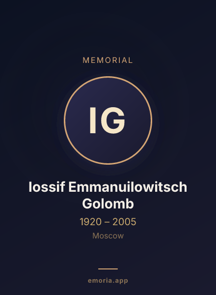 Memorial portrait of Iossif Emmanuilowitsch Golomb