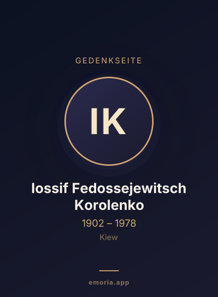Gedenkportrait von Iossif Fedossejewitsch Korolenko