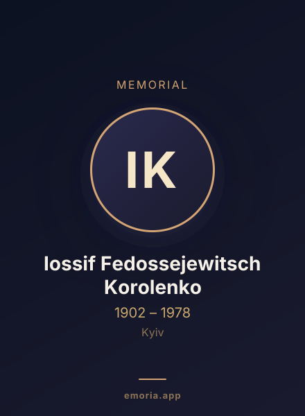 Memorial portrait of Iossif Fedossejewitsch Korolenko