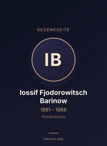 Gedenkportrait von Iossif Fjodorowitsch Barinow