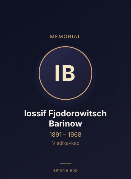 Memorial portrait of Iossif Fjodorowitsch Barinow
