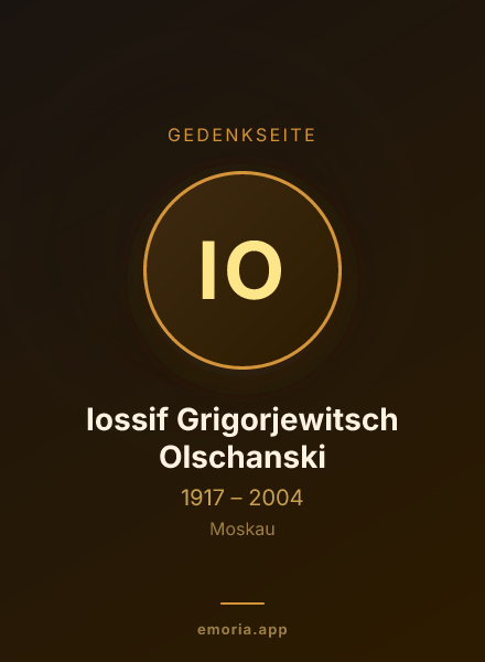 Gedenkportrait von Iossif Grigorjewitsch Olschanski