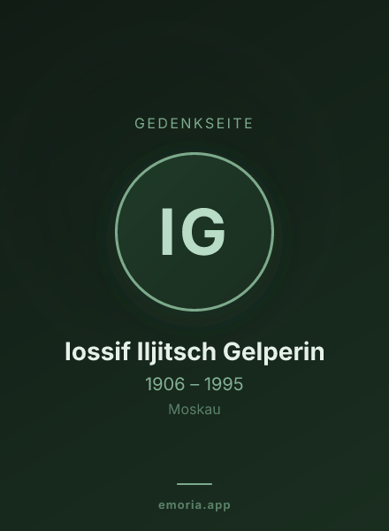 Gedenkportrait von Iossif Iljitsch Gelperin