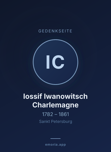 Gedenkportrait von Iossif Iwanowitsch Charlemagne