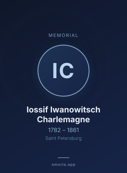 Memorial portrait of Iossif Iwanowitsch Charlemagne