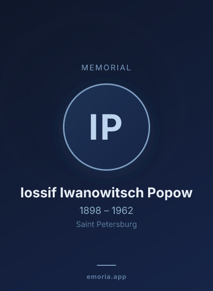 Memorial portrait of Iossif Iwanowitsch Popow