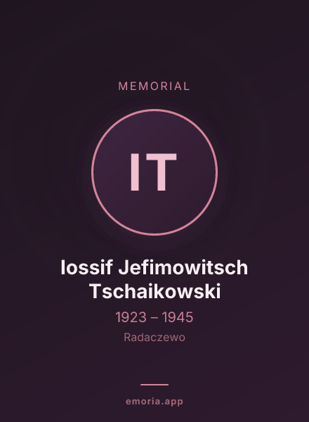 Memorial portrait of Iossif Jefimowitsch Tschaikowski