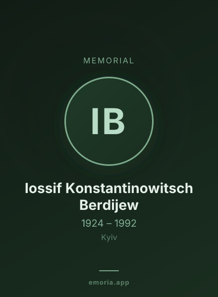 Memorial portrait of Iossif Konstantinowitsch Berdijew