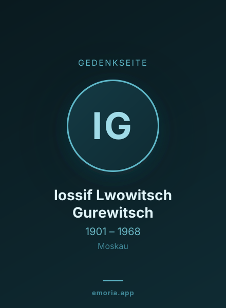 Gedenkportrait von Iossif Lwowitsch Gurewitsch