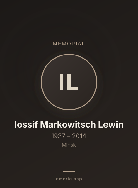 Memorial portrait of Iossif Markowitsch Lewin