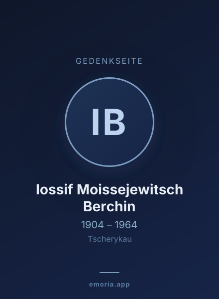 Gedenkportrait von Iossif Moissejewitsch Berchin