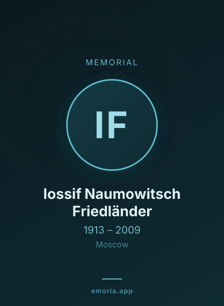Memorial portrait of Iossif Naumowitsch Friedländer