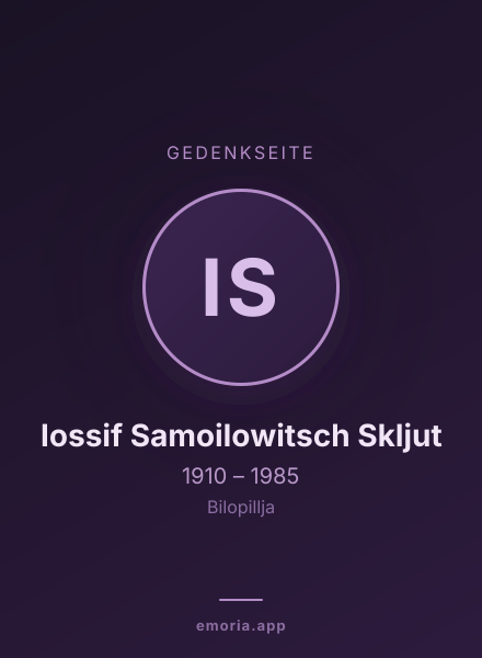Gedenkportrait von Iossif Samoilowitsch Skljut