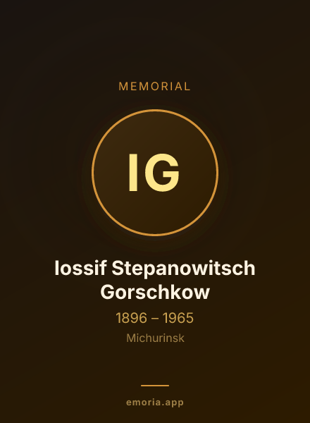 Memorial portrait of Iossif Stepanowitsch Gorschkow
