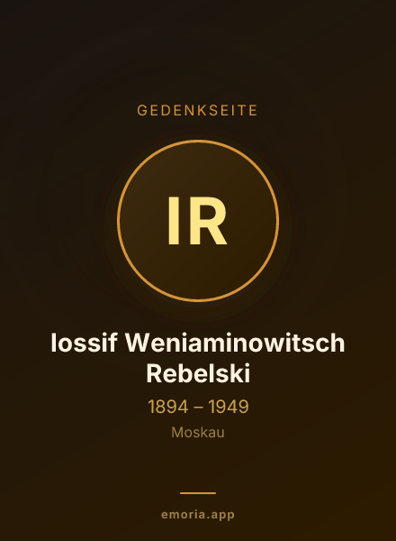 Gedenkportrait von Iossif Weniaminowitsch Rebelski
