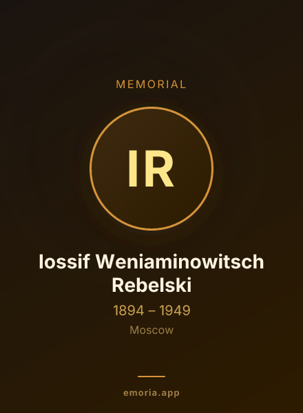 Memorial portrait of Iossif Weniaminowitsch Rebelski