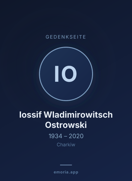 Gedenkportrait von Iossif Wladimirowitsch Ostrowski