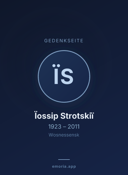 Gedenkportrait von Ïossip Strotskiï