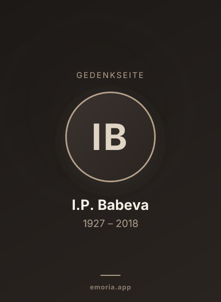 Gedenkportrait von I.P. Babeva