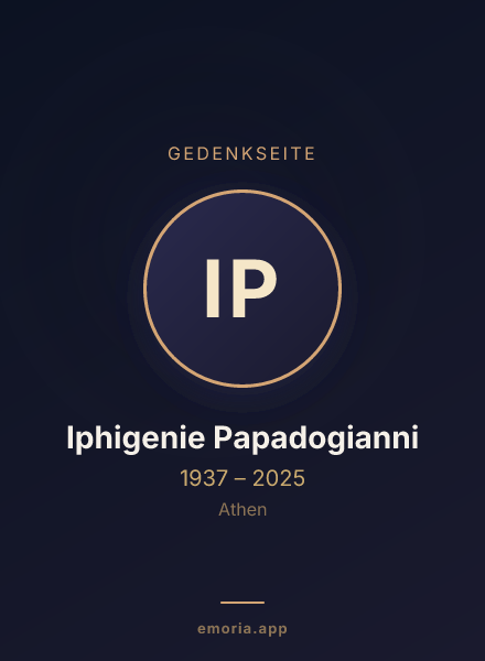 Gedenkportrait von Iphigenie Papadogianni