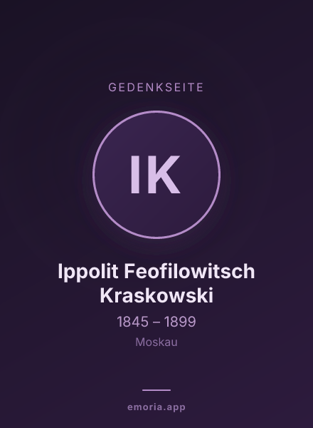 Gedenkportrait von Ippolit Feofilowitsch Kraskowski