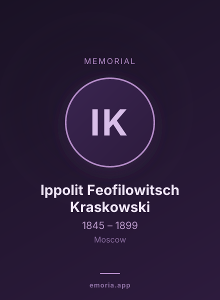Memorial portrait of Ippolit Feofilowitsch Kraskowski