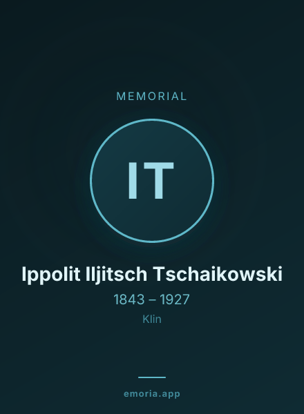 Memorial portrait of Ippolit Iljitsch Tschaikowski