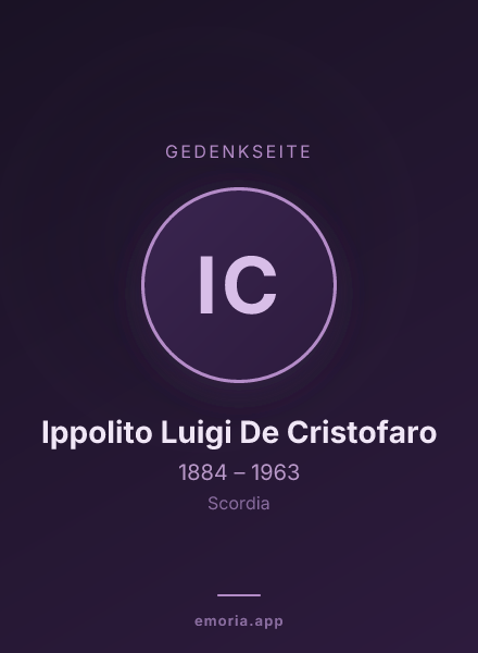 Gedenkportrait von Ippolito Luigi De Cristofaro