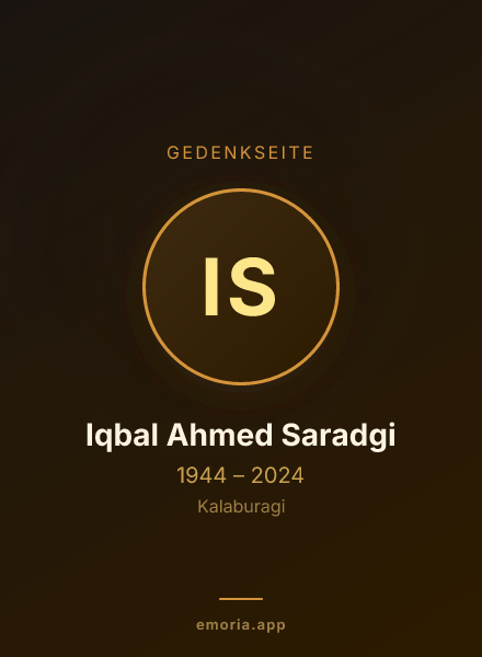 Gedenkportrait von Iqbal Ahmed Saradgi
