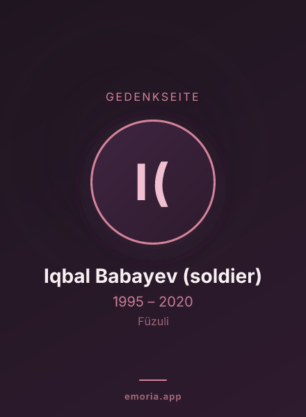 Gedenkportrait von Iqbal Babayev (soldier)