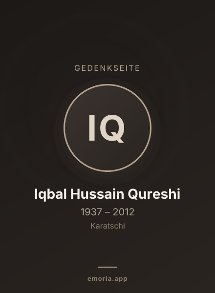 Gedenkportrait von Iqbal Hussain Qureshi