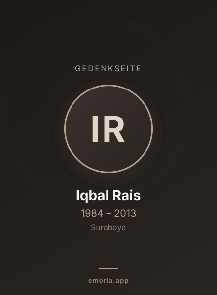 Gedenkportrait von Iqbal Rais