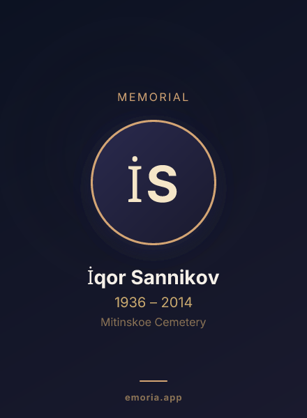 Memorial portrait of İqor Sannikov